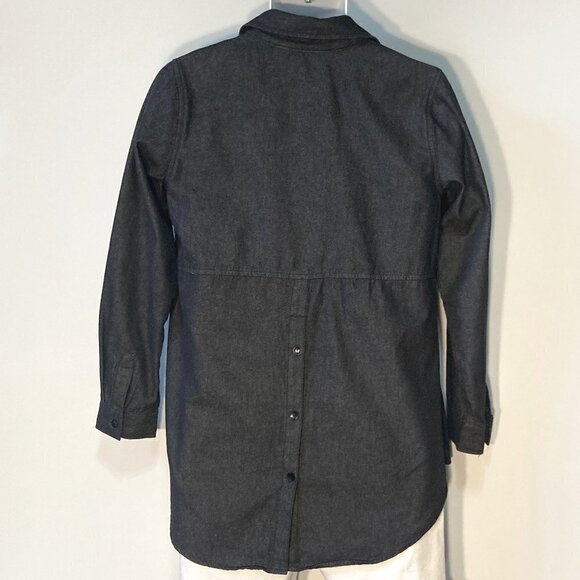 Joan Rivers SZXS Black Denim Shacket Oversized Street Style Western Preppy Ranch - Picture 4 of 8